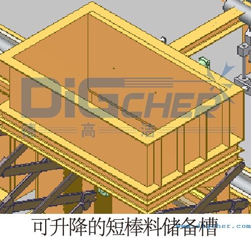 可升降的短棒料儲(chǔ)備槽