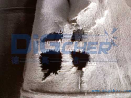 濾袋表面磨損纖維脫落